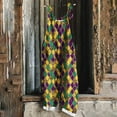 thumbnail image 1 of Jinhomg Holiday Overalls for Women 2025 Fancy Mardi Gras Themed Jumpsuits Loose One Piece Sleeveless Wide Leg Rompers with Pockets Limited Time 90 off Clearance Sale Multicolor M, 1 of 5