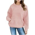 thumbnail image 1 of Jinhomg Hoodies for Teen Girls Trendy Oversize Waffle Long Sleeve Hoody Sweatshirts with Pocket Casual Loose Cute Pullover Tops Pink,11-12 Years, 1 of 7