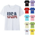 thumbnail image 1 of Jinhomg Kids 4th of July Shirt 2025 Trendy USA Flag Patriotic Tees Boys Girls Comfy Short Sleeve Cotton T-Shirts Casual Holiday Tops Red 14 Years, 1 of 6
