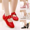 thumbnail image 1 of Jinhomg Kids Dress Shoes Toddler Mary Janes Ballet Flats Flower Girls Non Slip Wedding Party Ballerina Dance Shoes Pink 7-8Years, 1 of 10
