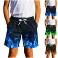 thumbnail image 1 of Jinhomg Kids Fashion Shorts Novelty Funny Flash Graphic Beach Shorts Lightweight Comfy Elastic Drawstring Waist Shorts 2025 Summer Vacation Shorts Blue 130, 1 of 7