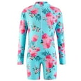 thumbnail image 1 of Jinhomg Kids Girls One Piece Swimsuit Cute Floral Print Long Sleeve Bathing Suits Toddler Kids Rash Guard Front Zip Swimwear 2025 Saving 10 Years Blue, 1 of 10