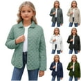 thumbnail image 1 of Jinhomg Kids Girls Quilted Barn Jackets Trendy Lapel Neck Bomber Coats Lightweight Button Down Puffer Jacket Winter Outerwear Coats, 1 of 7