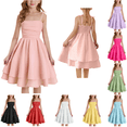 thumbnail image 1 of Jinhomg Kids Graduation Gift Girls Graduation Dresses Pleated Tiered Summer Casual Dresses Sleeveless Ruffle A Line Swing Dress 8-14 Years Black, 1 of 8