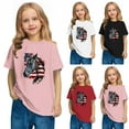thumbnail image 1 of Jinhomg Kids Holiday T Shirts 4th of July America Flag Graphic Tees Boys Girls Comfy Cotton Short Sleeve Tees Red White and Blue Patriotic Tops Black 5 Years, 1 of 9