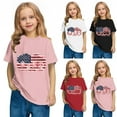 thumbnail image 1 of Jinhomg Kids Holiday T Shirts 4th of July America Flag Graphic Tees Boys Girls Comfy Cotton Short Sleeve Tees Red White and Blue Patriotic Tops White 7 Years, 1 of 9