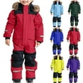 thumbnail image 1 of Jinhomg Kids One Piece Snow Suit Hooded Waterproof Windproof Ski Suits Thicken Warm Outdoor Jackets Winter Coats Jumpsuits, 1 of 7
