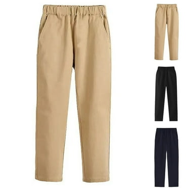 Jinhomg Kids Suit Pants Toddler Boys Dressy Casual Straight Leg Fit Solid Bottom Comfy Elastic Waist School Uniform Pants 90% off Clearance Sale Black 3 Years