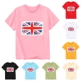 thumbnail image 1 of Jinhomg Kids Summer Tee Shirts Short Sleeve British Flag Graphic T-Shirt Lightweight Comfy Crew Neck Everyday Tops Red 2 Years, 1 of 5