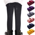 thumbnail image 1 of Jinhomg Leggings for Girls Fleece Lined Tights Cotton Winter Warm Thick Tights Cozy Thermal Brushed Pant Trouser Navy (2-11 Years), 1 of 7