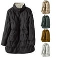 thumbnail image 1 of Jinhomg Lightweight Long Puffer Jacket for Women Fall Comfort Button Down Mock Neck Coat Thermal Long Sleeve Outerwear Daily Wear Winter Saving Coffee M, 1 of 9