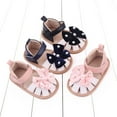 thumbnail image 1 of Jinhomg Little Girls Sandals Cute Bowknot Closed Toe Flats Breathable Comfy Soft Soles First Walking Shoes Black 9-11 Months, 1 of 5