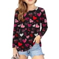 thumbnail image 1 of Jinhomg Little Girls Valentines Shirt Cute Love Letter Print Holiday Tops Lightweight Comfy Long Sleeve Crew Neck T-Shirt toddler kids Fall Spring Tees Red 3 Years, 1 of 9