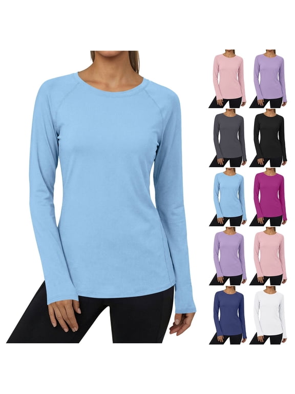 Long Sleeve Shirts for Women Sun Protection Workout Tops UPF 50+ UV Quick Dry Raglan T Shirts Outdoor Atheletic Running Yogo Tees Shirts Dark Gray,S