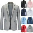 thumbnail image 1 of Jinhomg Men' Slim Fit Casual Blazer One Button Lightweight Solid Classic Fit Tailored Suit Notched Lapel Casual Jacket Coat formal Blazers White,XXL, 1 of 4