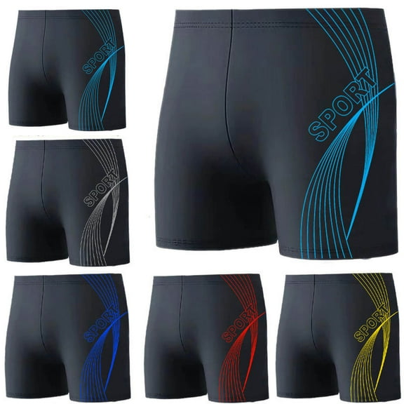 Jinhomg Men's Athletic Swim Jammers Quick Dry Square Leg Swim Trunks High Stretch Elastic Waist Competitive Swimsuits Racing Training Bathing Suit 90 Percent off Clearance Sale Blue XXL