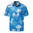 thumbnail image 1 of Jinhomg Men's Button Up Beach Shirts Trendy Tropical Palm Tree Graphic Hawaiian Shirt Big and Tall Comfy Short Sleeve Lapel Collar Vacation Shirts Sales Today White M, 1 of 3