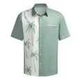 thumbnail image 1 of Jinhomg Men's Button Up Beach Shirts Trendy Tropical Palm Tree Graphic Hawaiian Shirt Big and Tall Comfy Short Sleeve Lapel Collar Vacation Shirts Spring Saving White XXXXL, 1 of 3