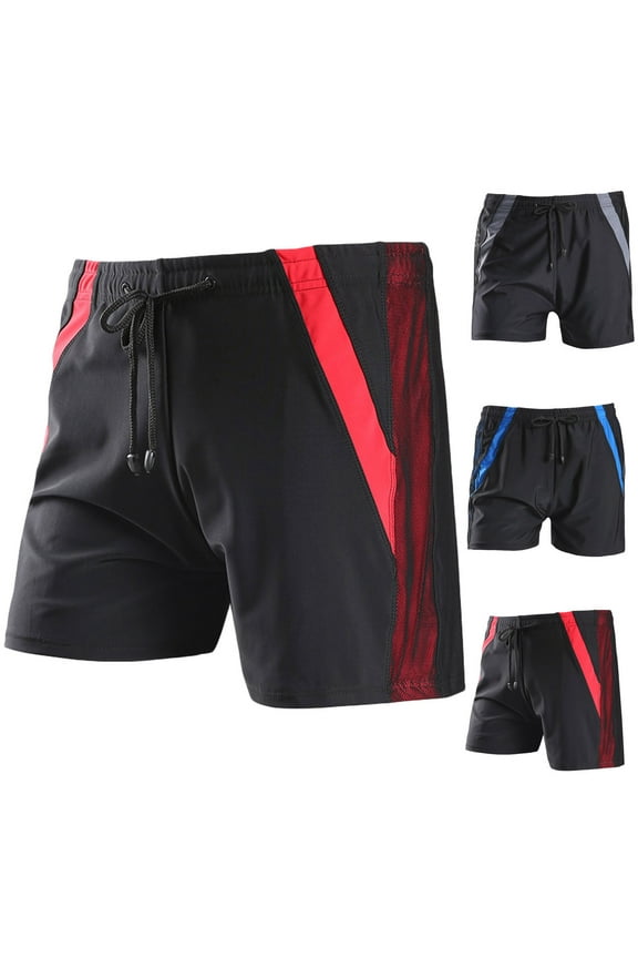 Men's Comfortable Swimsuit Trendy Patchwork Board Shorts Lightweight Breathable Square Leg Elastic Waist Bathing Suits with Drawstring 90% off Clearance Sale Blue XXL