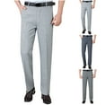 thumbnail image 1 of Jinhomg Men's Dress Pants Dressy Casual Solid Chino Flat Front Suit Pants Lightweight Comfy Cotton Linen Elastic Waist Business Pant Work Wear Fall Saving 30, 1 of 10