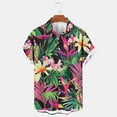 thumbnail image 1 of Jinhomg Men's Floral Vacation Shirt Casual Loose Button Down Tropical Hawaiian Shirt Big and Tall Comfy Short Sleeve Button Down Aloha Shirts Clearance Items for Men Pink L, 1 of 4