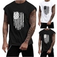 thumbnail image 1 of Jinhomg Men's Gym Workout Tank Tops 2025 American Flags Patriotic Vest Lightweight Comfy Sleeveless Cotton Summer Undershirt 2025 Saving Black M, 1 of 5