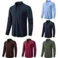 thumbnail image 1 of Jinhomg Men's Long Sleeve Shirts Retro Medieval Viking Style Lace Up Tops Casual Comfort Cotton Linen Spring Summer Costume Summer Saving Coffee XXL, 1 of 3