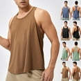 thumbnail image 1 of Jinhomg Men's Loose Tank Top Lightweight Comfy Sleeveless Crew Neck Workout Shirts Basic Solid Gym Athletic Undershirts Regular Fit Sportswear Women Blue M, 1 of 10