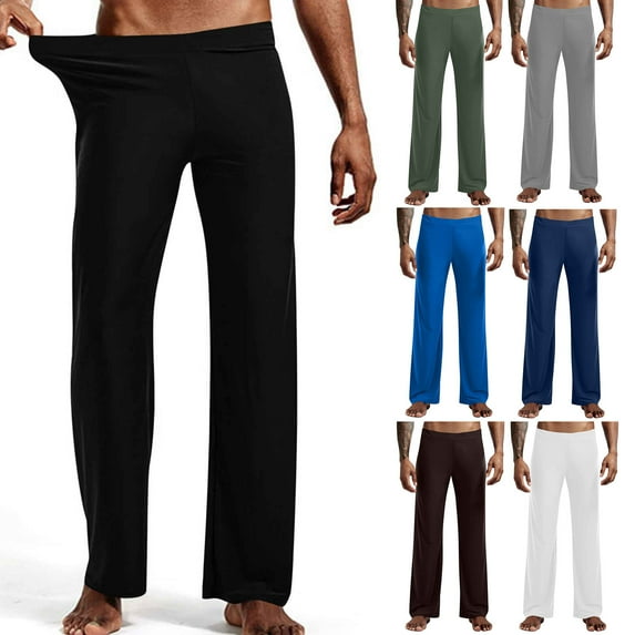 Jinhomg Men's Pajama Pants Lightweight Soft Lounge Pant Solid Elastic Waist Stretchy Trouser Fall Sleep Pj Bottoms for Men with Pockets Army Green,XL