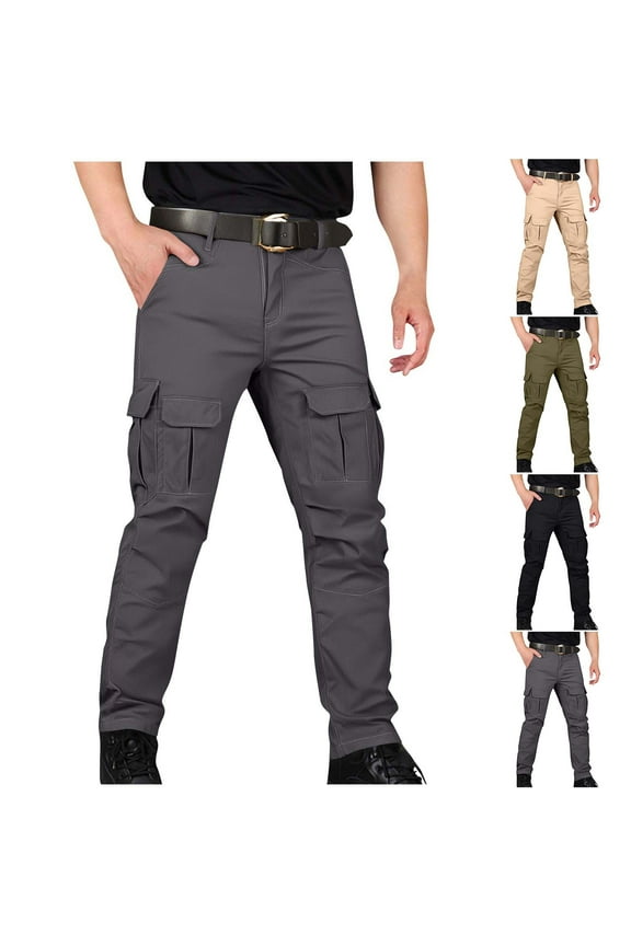 Men's Tactical Pants High Waist Straight Leg Cargo Combat Big and Tall Lightweight Hiking Work Pants with Multiple Pockets Army Green,M