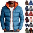thumbnail image 1 of Jinhomg Men's Winter Fashion Down Jacket Lightweight Packable Quilted Puffer Jacket Full Zipper Padded Outdoor Windproof Thermal Coat, 1 of 6