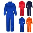 thumbnail image 1 of Jinhomg Men's Work Coveralls Worker Fashion Solid Zipper Stand Collar Jumpsuits Long Sleeves Loose Comfy Workwear Romper Playsuit Dark Blue,S, 1 of 5