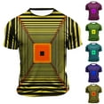 thumbnail image 1 of Jinhomg Mens 2025 Fashion T Shirts Novelty Funny 3D Geometric Print Tees Big and Tall Comfy Short Sleeve Crew Neck Tops Lightweight Spring Summer Pullovers Fall Saving Dark Blue XXL, 1 of 5