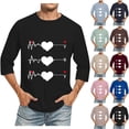 thumbnail image 1 of Jinhomg Mens 2025 Holiday Tees Cute Valentine's Day Heart Graphic T-Shirts Big and Tall Comfy 3/4 Sleeve Crew Neck Tops Fashion Gifts Brown XXXL, 1 of 5