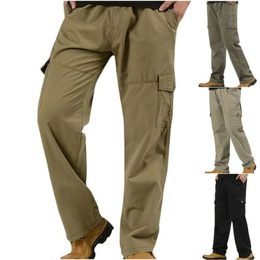 Jinhomg Mens 6Xl Cargo Pants Big and Tall Comfy Elastic Waist Street Pants Relaxed Fit Casual Solid Full Length Outdoor Pants with Pockets 90% off Clearance Sale of Today Army Green XXXXXXL