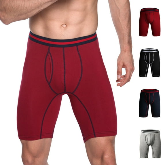 Jinhomg Mens Athletic Underwear Soft Comfy Cotton Boxer Shorts Lightweight Elastic Waistband Side Split Workout Sportswear Today's 90 off Clearance Sale Blue XL