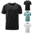 thumbnail image 1 of Jinhomg Mens Big and Tall Basic T Shirts Loose Fit Comfy Short Sleeve Crew Neck Tees Casual Solid Color Spring Summer Tops Vacation Beach T-Shirt Sales Today Clearance Black L, 1 of 7