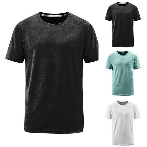 Jinhomg Mens Big and Tall Basic T Shirts Loose Fit Comfy Short Sleeve Crew Neck Tees Casual Solid Color Spring Summer Tops Vacation Beach T-Shirt Sales Today Clearance Black L
