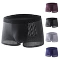 thumbnail image 1 of Jinhomg Mens Big And Tall Boxers Lightweight Lightweight Breathable Mesh Underwear Soft Comfy Elastic Waistband Cotton Boxer Briefs Lightning Deals of Today Purple L, 1 of 6