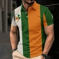 thumbnail image 1 of Jinhomg Mens Big and Tall Shirts Funny St. Patrick's Day Shamrock Print Polos Shirt Casual Loose Fit Short Sleeve Button Lapel Tennis Shirt Holiday Gift Multicolor XXL, 1 of 3