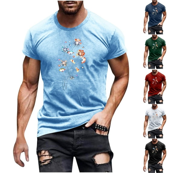 Jinhomg Mens Big and Tall Summer Tees Casual Comfy Short Sleeve Round Neck T-Shirts Novelty Funny Graphic Print Tops Daily Wear Items for Men Black XXXL