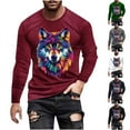 thumbnail image 1 of Jinhomg Mens Big and Tall T Shirts Novelty Funny Mardi Gras Mask Graphic Tees Lightweight Comfy Long Sleeve Crew Neck Tops Holiday Party Streetwear Fall Saving Wine XXXXXL, 1 of 6