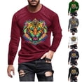 thumbnail image 1 of Jinhomg Mens Big and Tall T Shirts Novelty Funny Mardi Gras Mask Graphic Tees Lightweight Comfy Long Sleeve Crew Neck Tops Holiday Party Streetwear Lightning Deals of Today Prime Black L, 1 of 6
