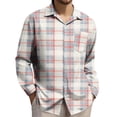 thumbnail image 1 of Jinhomg Mens Button Up Shirts Fall Long Sleeve Plaid Shirt Regular Fit Trendy Lightweight Shirt Jacket with Pocket Multicolor,S, 1 of 4