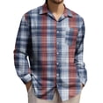 thumbnail image 1 of Jinhomg Mens Button Up Shirts Fall Long Sleeve Plaid Shirt Regular Fit Trendy Lightweight Shirt Jacket With Pocket Multicolor,XXXL, 1 of 4
