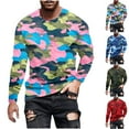 thumbnail image 1 of Jinhomg Mens Camouflage Shirts Big and Tall Comfy Long Sleeve Crew Neck Blouses Slim Fit Spring Outdoor Athletic Tops Sportswear Fall Saving Army Green S, 1 of 6