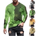 thumbnail image 1 of Jinhomg Mens Camouflage Shirts Big and Tall Comfy Long Sleeve Crew Neck Blouses Slim Fit Spring Outdoor Athletic Tops Sportswear Today's Green L, 1 of 6