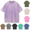 thumbnail image 1 of Jinhomg Mens Casual Cotton T Shirts Vintage Style Solid Tee Shirts Big and Tall Comfy Short Sleeve Crew Neck T-Shirt Soft Spring Summer Tops Limited Time Deal Green XXXL, 1 of 8