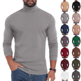 thumbnail image 1 of Jinhomg Mens Casual Mock Turtleneck T-Shirts Long Sleeve Shirts Relaxed Fit Thermal Undershirt Basic Fall Winter Fashion Pullover, 1 of 7