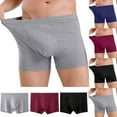 thumbnail image 1 of Jinhomg Mens Comfortable Cotton Underwear Big and Tall Basic Solid Boxer Briefs Lightweight Breathable Elastic Waistband Mid Waist Boxers Wine XXXXXXXXL, 1 of 7